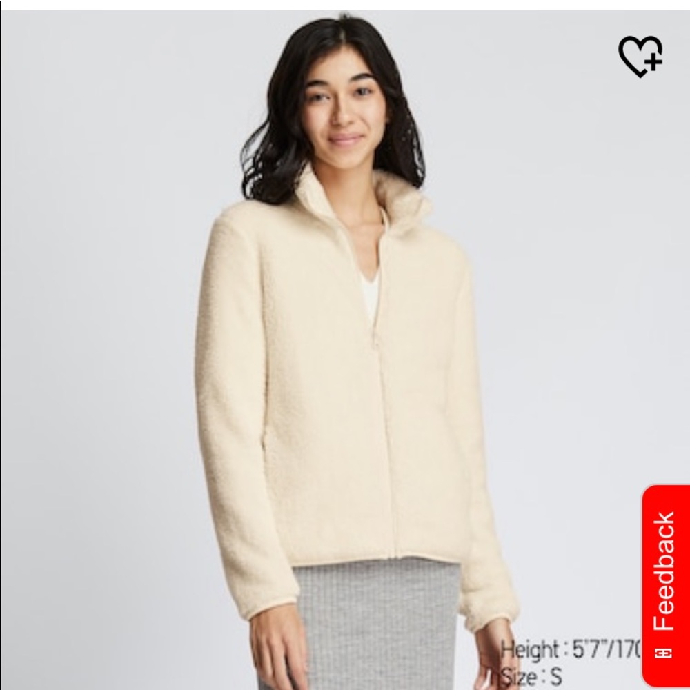 UNIQLO WOMEN FLUFFY YARN FLEECE FULL ZIP JACKET